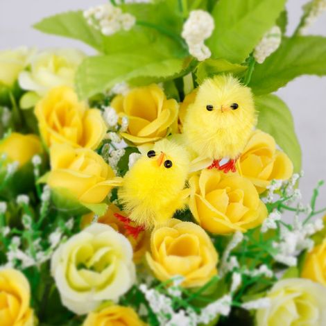 Set mit 60 gelben Miniatur-Osterküken, Frühlingsdekoration für Haus und Garten, Spielzeug und Geschenk für Kinder. (1/5)