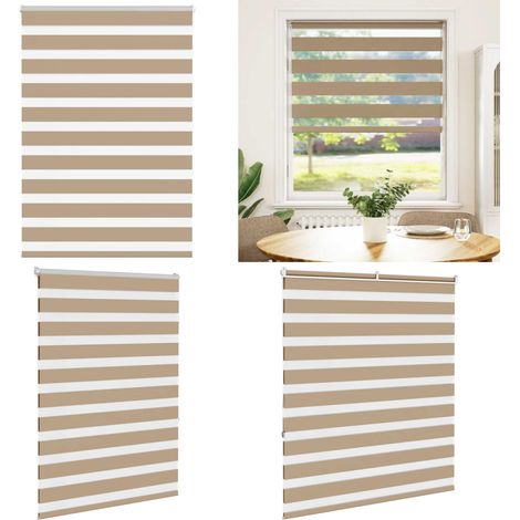 vidaXL Zebrarollo Sandbraun 100x150 cm Stoffbreite 95,9 cm Polyester (1/5)