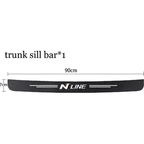 (1 pièce pour N LINE) Seuil de porte de voiture en fibre de carbone,autocollant de protection anti-rayures pour Hyundai N LINE i20 i30 Accent Tucson Elantra (1/3)