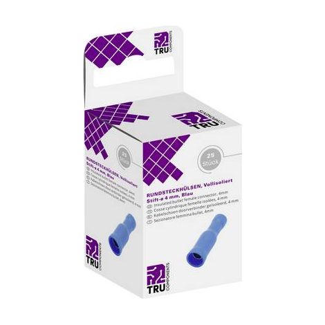 TRU COMPONENTS T1904C049 Cosse cylindrique femelle 1.50 mm² 2.50 mm² entièrement isolé bleu 25 pc(s) (1/3)
