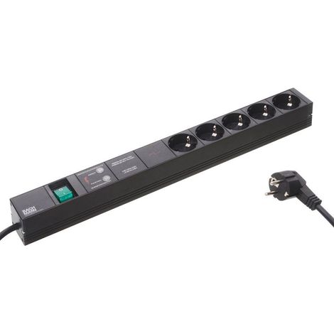 BACHMANN 19" 1HE 5xCEE7/3 1xGVS Corriente 2,0m CEE7/7, 333.537