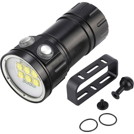 Lampe torche de plongée LED étanche extérieure, lumière rouge, bleue et blanche, lampe pour la photographie sous-marine (1/5)