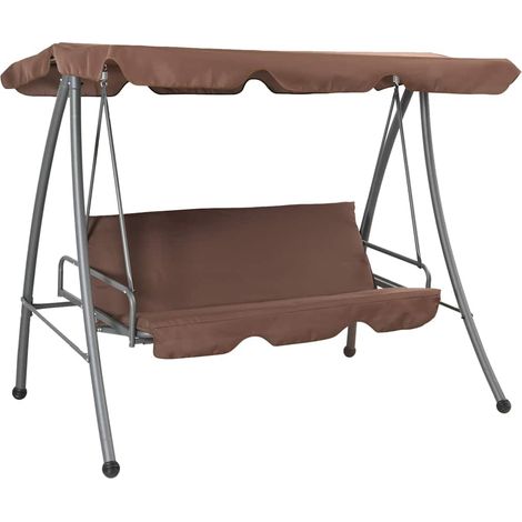 Balancelle de jardin Mobilier de jardin - avec auvent Couleur café BV511043 - BonneVie (1/5)