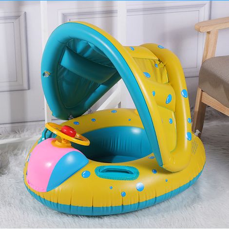 YAcht gonflable für enfant mit hartche-soleer, volant, bovonrée, klaxon bébé, hartchasol Eind siège. (1/5)