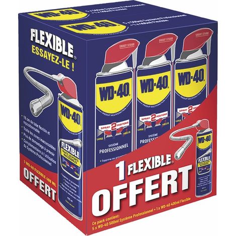 Pack promotionnel 5x 500 ml Système Professionnel + 1 x Flexible WD-40 400ml (X 6) - WD40 : 33830/FOC