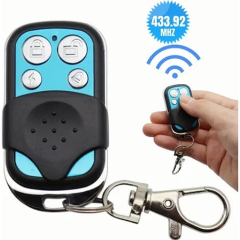 Télécommande sans fil 433 MHz avec sonnette et porte-clés pour maison et garage, bleu, 27 A, 12 V, 4 clés (1/5)