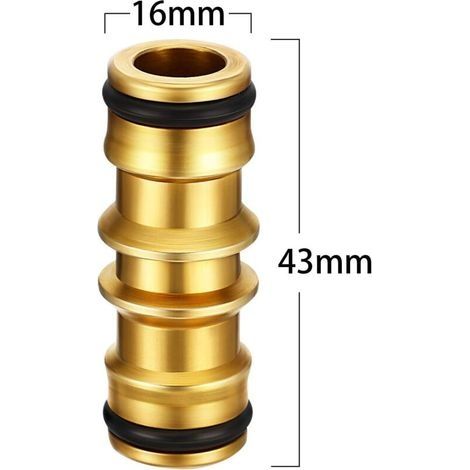 2er-Pack Messing-Gartenschlauchanschlüsse für Gartenschlaucharmaturen (Doppelter Messing-Außengewindeanschluss) (1/4)