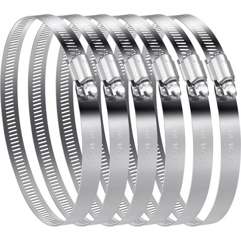 Fascette stringitubo regolabili in acciaio inossidabile Ulisem 6 pezzi (105-127 mm) - Ideali per tubi dell'acqua, serbatoi del gas e tubi per autoveicoli (1/4)