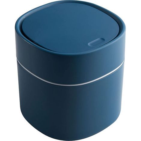 Poubelle de salle de bain 2L – Mini poubelle plastique avec couvercle – Design compact pour bureaux et chambres – Facile à nettoyer (1/5)