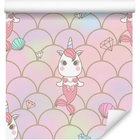 Carta da parati colorata con unicorno per soggiorno e camera da letto, 50x1000 cm (1/5)