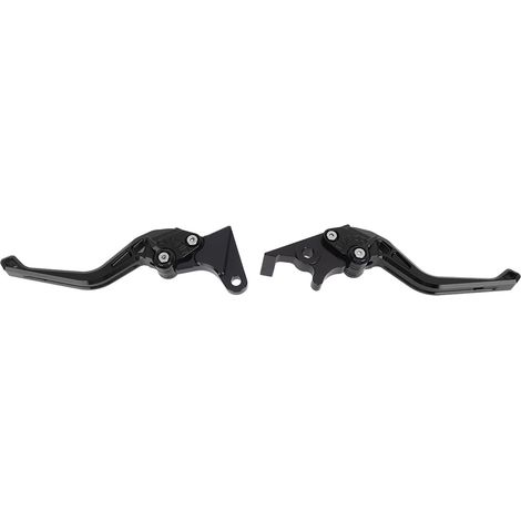 Paar CNC-gefräste Brems- und Kupplungshebel aus Aluminiumlegierung mit verstellbarem, ergonomischem Lenker für Motorräder CB350 Hness GB350, schwarz (1/5)