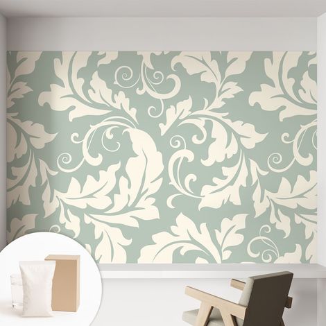 Papier peint intissé décoratif pour salon chambre et cuisine Facile à poser avec colle Feuilles décoratives 152x104 cm (1/5)