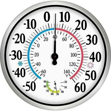 Thermomètre/hygromètre sans fil 2 en 1 - 12 grands chiffres - Intérieur/extérieur - Précis et facile à lire - Pour maison et jardin - Particuliers (1/4)