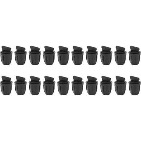 20 bouchons d'extrémité de tuyau 8/11 avec mécanisme de verrouillage, bouchons de connecteur de tuyau goutte à goutte avec embouts cannelés. (1/5)
