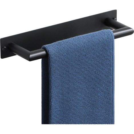 Porte Serviette sans Percage, Longueur 30 CM, Porte Serviette Salle de Bain sans Percage en Acier lnoxydable SUS304, Noir (1/5)