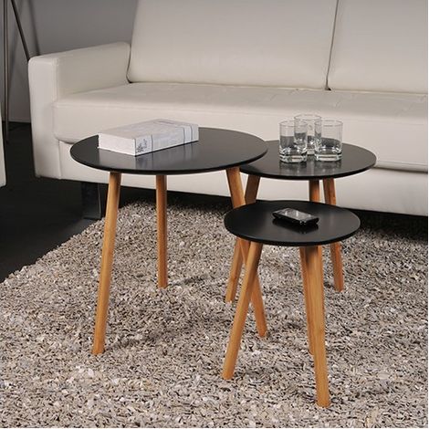 3er-Set Couchtische VENUS / Schwarz/ (1/3)