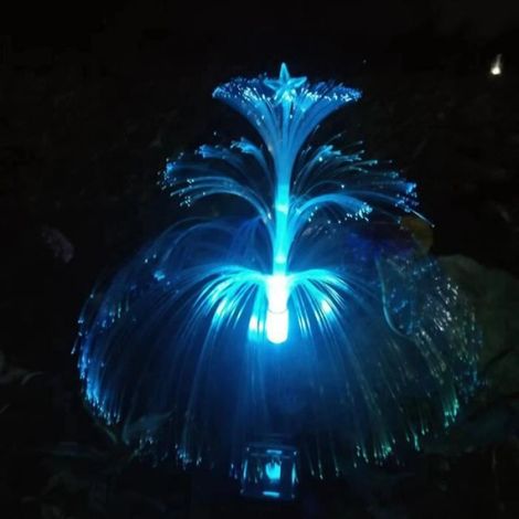 Lampe Méduse - Éclairage Paysager Solaire à Fibres Optiques - IP44 - Pour Jardin Extérieur - Bleu - 1 Pièce (1/4)
