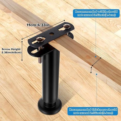 4 Pcs Pied de Lit Sommier a Lattes, Pieds de Lit Réglable 18-32 cm, Pied de Sommier à Lattes, Metallique Support Pieds de Meuble Réglables pour Table Chaise Armoires Canapé Jambe (1/5)