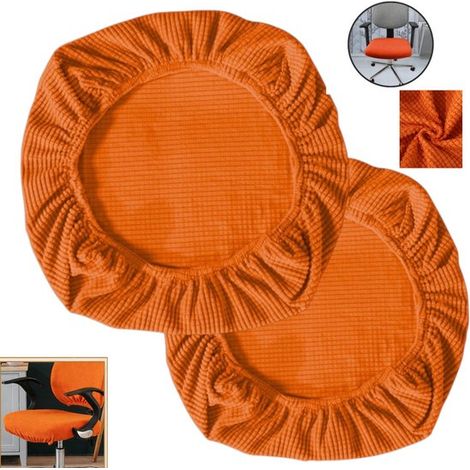 Funda elástica para silla (2 piezas), Funda para silla, Tapicería antideslizante para sillas, Funda extraíble para silla, Color naranja (1/5)