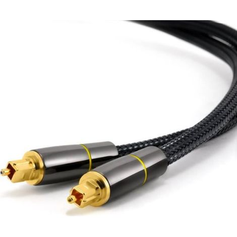 Câble Optique Toslink - Fibre Optique Audio Numérique SPDIF - Pour Home Cinéma TV PS4 Xbox Barre de Son - 3 M (1/4)