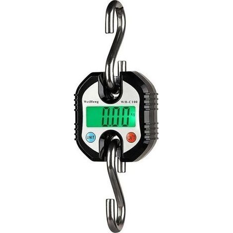 Échelles numériques, échelle à crochet, miniéchelle suspendue portable avec écran LCD, Peson Électronique 150 kg Balance Crochet Suspendu Dynamomètre LCD Crochet Peseur (Noir),de (1/4)