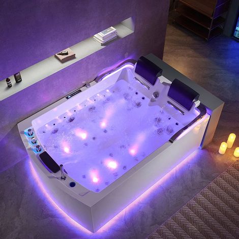 Baignoire balnéo Nautilus Inox DUO Gauche 70 jets (1/5)