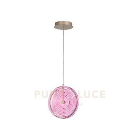 SOSPENSIONE JOKEY PICCOLA ROSA 1 LUCE LED 3000K 838LM 13W D.30CM