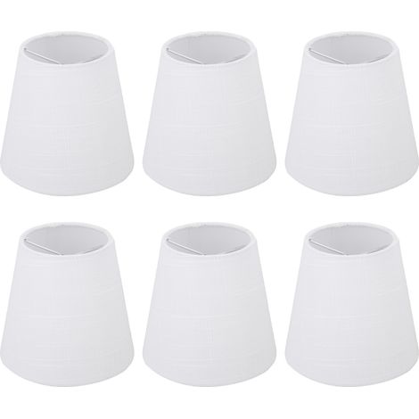 Set mit 6 weißen Stofflampenschirmen im modernen und minimalistischen Stil, für Stehlampen, Tischlampen, Kronleuchter oder Wandleuchten. (1/5)