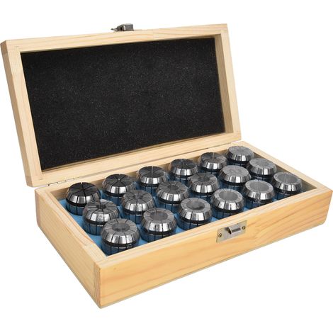 Lot de 18 pinces élastiques ER32 3-20mm en acier au carbone pour mandrin de fraisage et tour CNC, machine de gravure (1/5)
