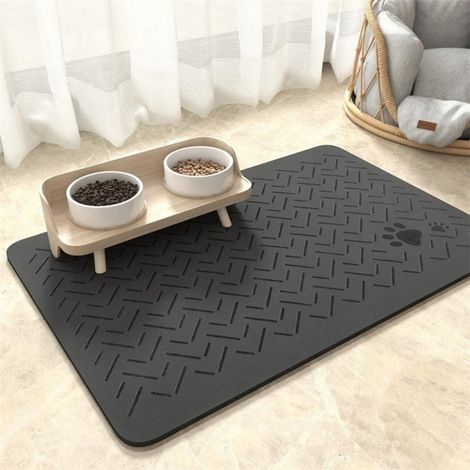 Tapis d'alimentation - Taille S - 30 x 40 cm - Tapis d'alimentation pour chiens et chats - Tapis en terre de diatomées - Séchage rapide - Tapis pour gamelles - Anti-éclaboussures - Tapis de table - Ta (1/2)