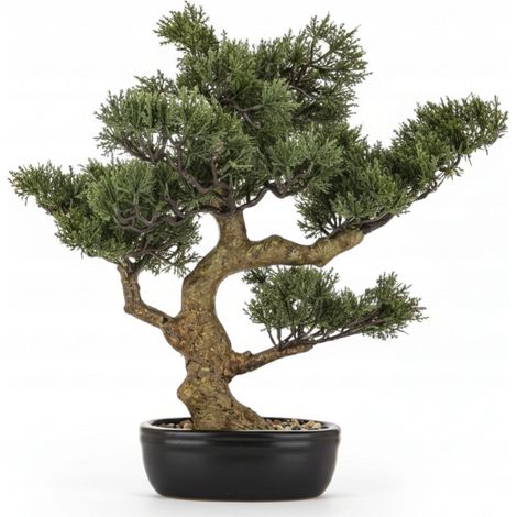 Albero bonsai in vaso nero, albero artificiale, aspetto realistico, 47 cm (1/5)