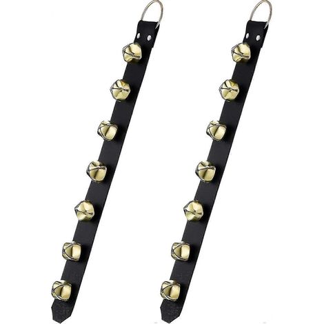 Clochettes dorées suspendues, 7 clochettes, sonnettes pour chien, pour poignée de porte, ceintures en similicuir, cadeau (1/3)