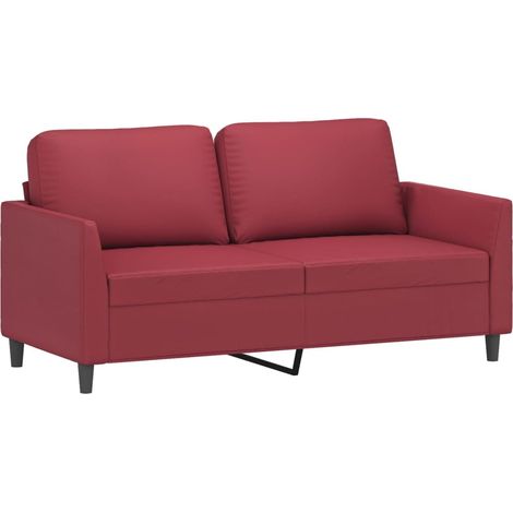 Canapé à 2 places,Sofa pour Salon,Banquette Rouge bordeaux 140 cm Similicuir CFW475549 (1/5)