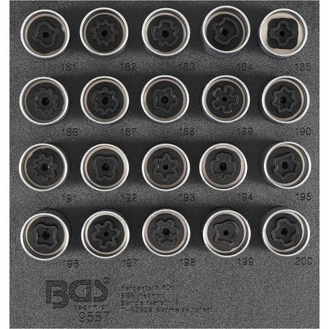 Insert de Servante d Atelier 1/6 - Jeu 20 Outils Écrous Antivol Opel Type B - Acier - Sécurité et Praticité - D-Work (1/5)
