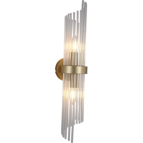 Applique murale Lara Or avec verre transparent - 11500-2GO