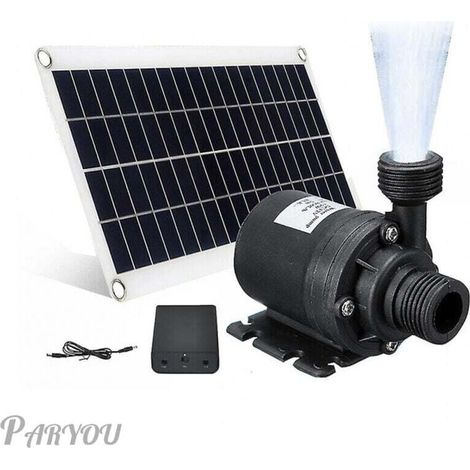 Pompe À Eau Solaire 50W 800L/H 12V DC Fontaine Jardin Familiale Faible Bruit