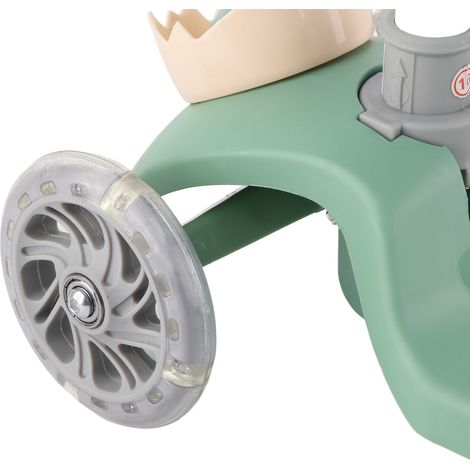 Trottinette enfant 3 en 1 pliable à hauteur réglable, avec siège et roues lumineuses, verte, pour garçons et filles (1/5)