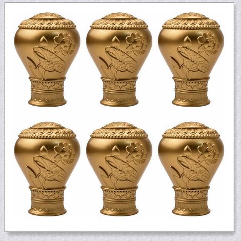 Finely finished gold lotus Roman rod decorative head, retro plastic 28mm end cap curtain accessory (1/5)