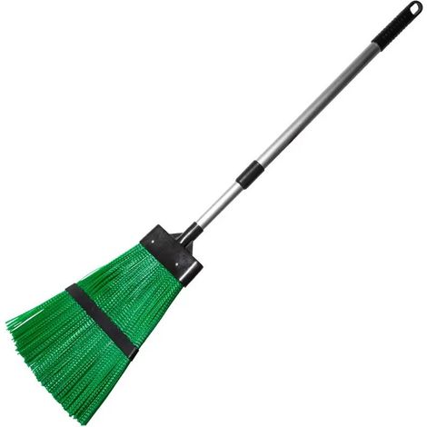 Balai d’extérieur pour jardin, balai dur poils rigides, manche métallique, pour terrasse, cour, allées, feuilles mortes et débris