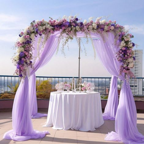 White Sheer Tulle Fabric Wedding Backdrop Party Outdoor Decor Ceiling Drapes Curtain (1/5)