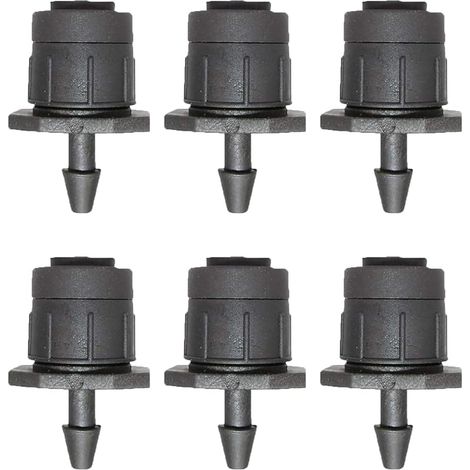 Lot de 100 goutteurs d'irrigation réglables - Micro pulvérisation à 360 degrés - Motif cercle complet - Système d'arrosage goutte à goutte - Noir (1/5)