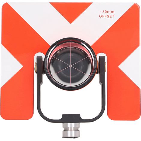 Prisme 64mm avec plaque cible pour station totale, idéal relevés topographiques sud. Optique large précision, accessoire mesure terrain. (1/5)