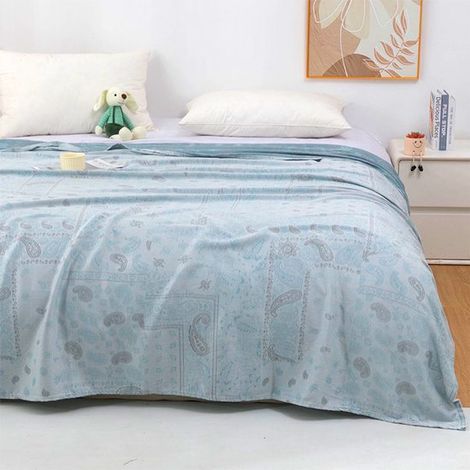 Couverture rafraîchissante - 200x150 cm - Couverture rafraîchissante - Couverture d'été - Double face - Fibres de bambou - Couette d'été fine - Couverture auto-rafraîchissante - Motif de plumes (1/4)