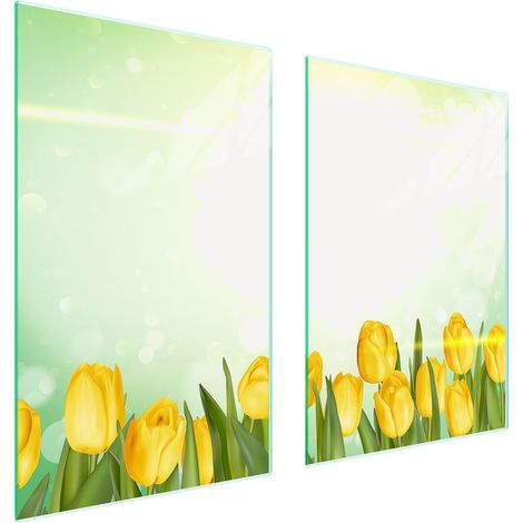 Assiette de protection en verre POUR la cuisine 65x52 tulipes (1/5)