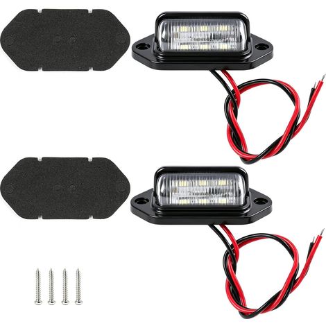 2 Feux Plaque LED Voiture/Moto – 12V/24V, Imperméable, ABS (1/5)