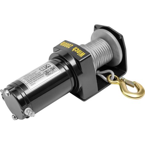 Treuil Électrique, Capacité de Traction de 900 kg, Étanche IP67, noir (1/2)
