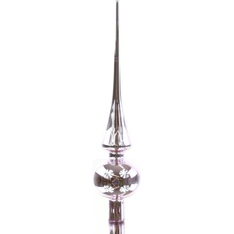 Weihnachtsbaumspitze Lilac Breeze zartlila glänzend Ø 6 cm 26 cm - Glas