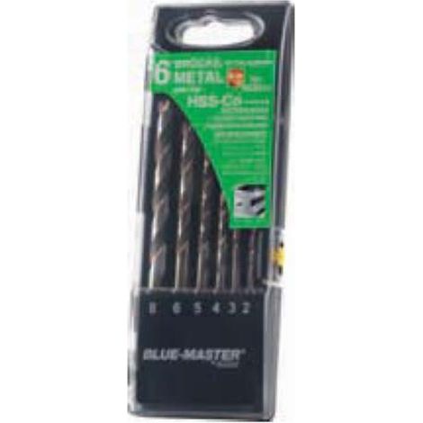 estuche de brocas. hss-co. para metal. acero hss-co - blue master