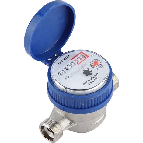 Mechanischer Wasserzähler aus Kupfer, 1,5 m³/h, 0–40 °C, 15 mm (1/2 Zoll) Durchflussmesser (1/5)