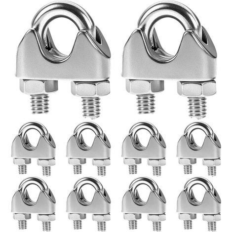 10 Stück Metallkabelklemmen, U-Bügel-Kabelklemmen M4, Kabelklemmen aus Edelstahl 304 (1/5)